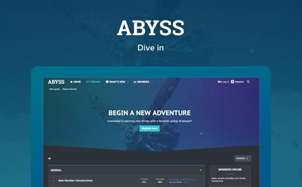 Abyss 2.1.8.1.0 – темный FLAT стиль XenForo